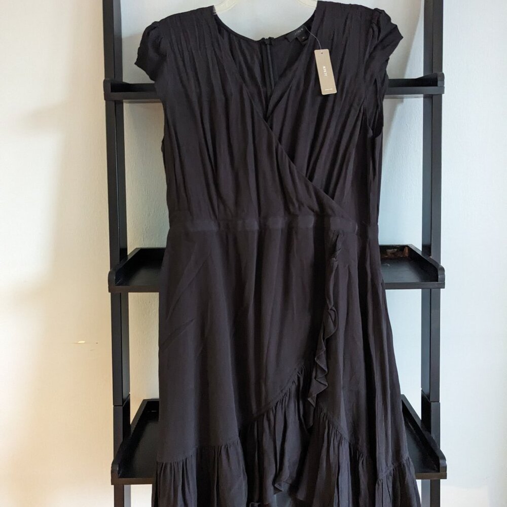 NWT JCrew crepe faux-wrap dress, 14